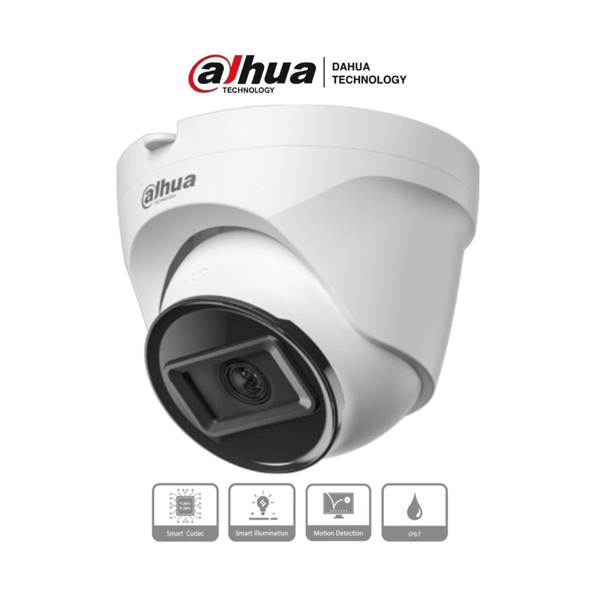 Dahua IPC-T1E20-A — 2MP IP куполна камера с микрофон