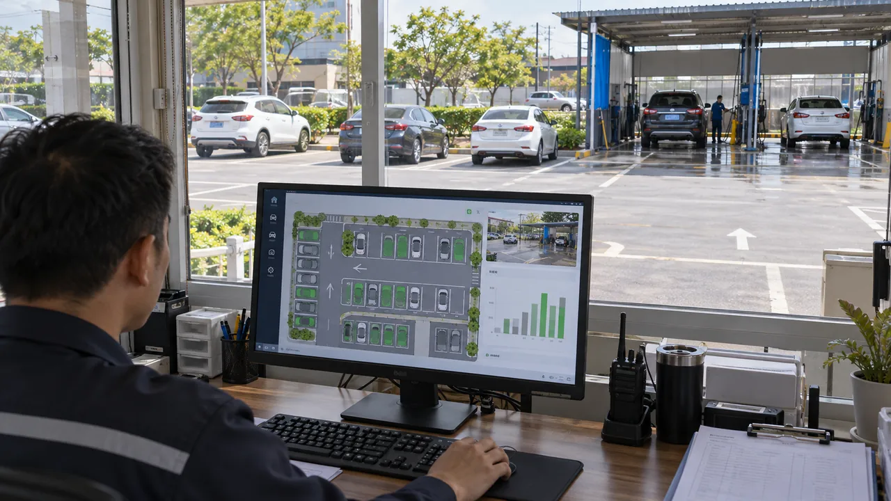 Software for Free Space Detection and Statistics in Car Parks and Car Washes