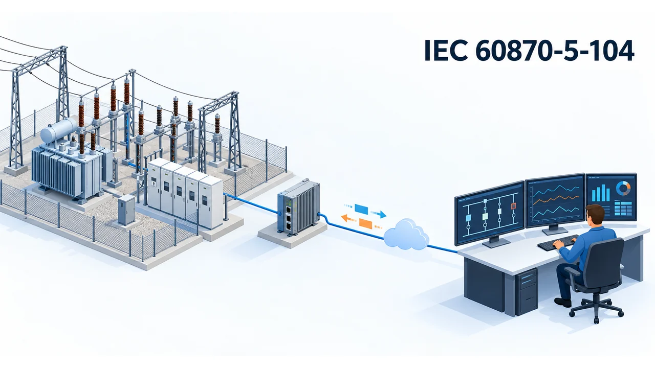 IEC 60870-5-104: TCP/IP telecontrol in power systems